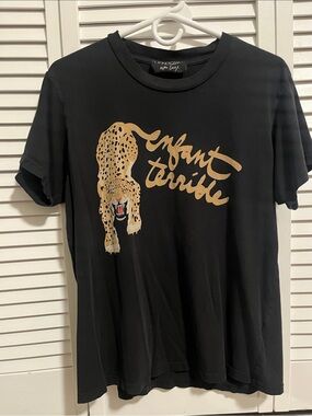 Monogram Black Cotton  'Enfant Terrible' Graphic Tee